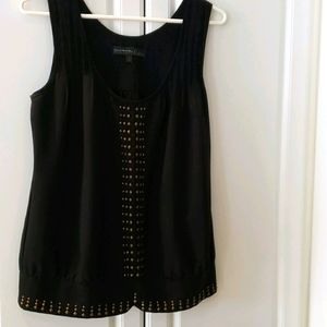 Black Studded Sleeveless Top